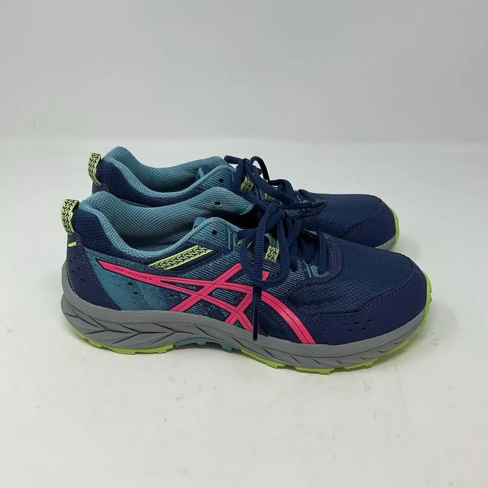 ASICS Shoes Pre Venture 9 Grade School Big Kids Size US 7 EU 40‎ Blue Hot Pink
